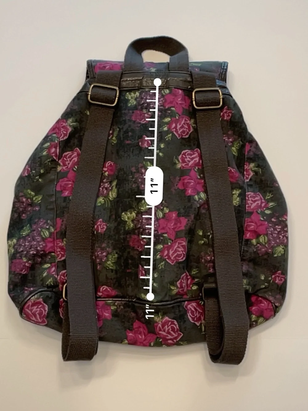 Mossimo Supply Co. Cabbage Rose Floral Studded Backpack – Grey/Black Y2K